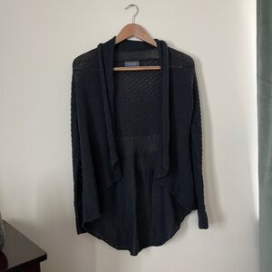 Wooden Ships Charcoal Cardigan Sweater Lightweight Open-Front